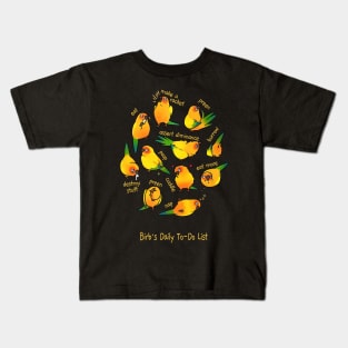 Sun Conure_s Daily To-Do List T-Shirt Kids T-Shirt